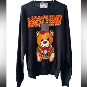 MOSCHINO COUTURE Top Hat Bear Logo Sweater